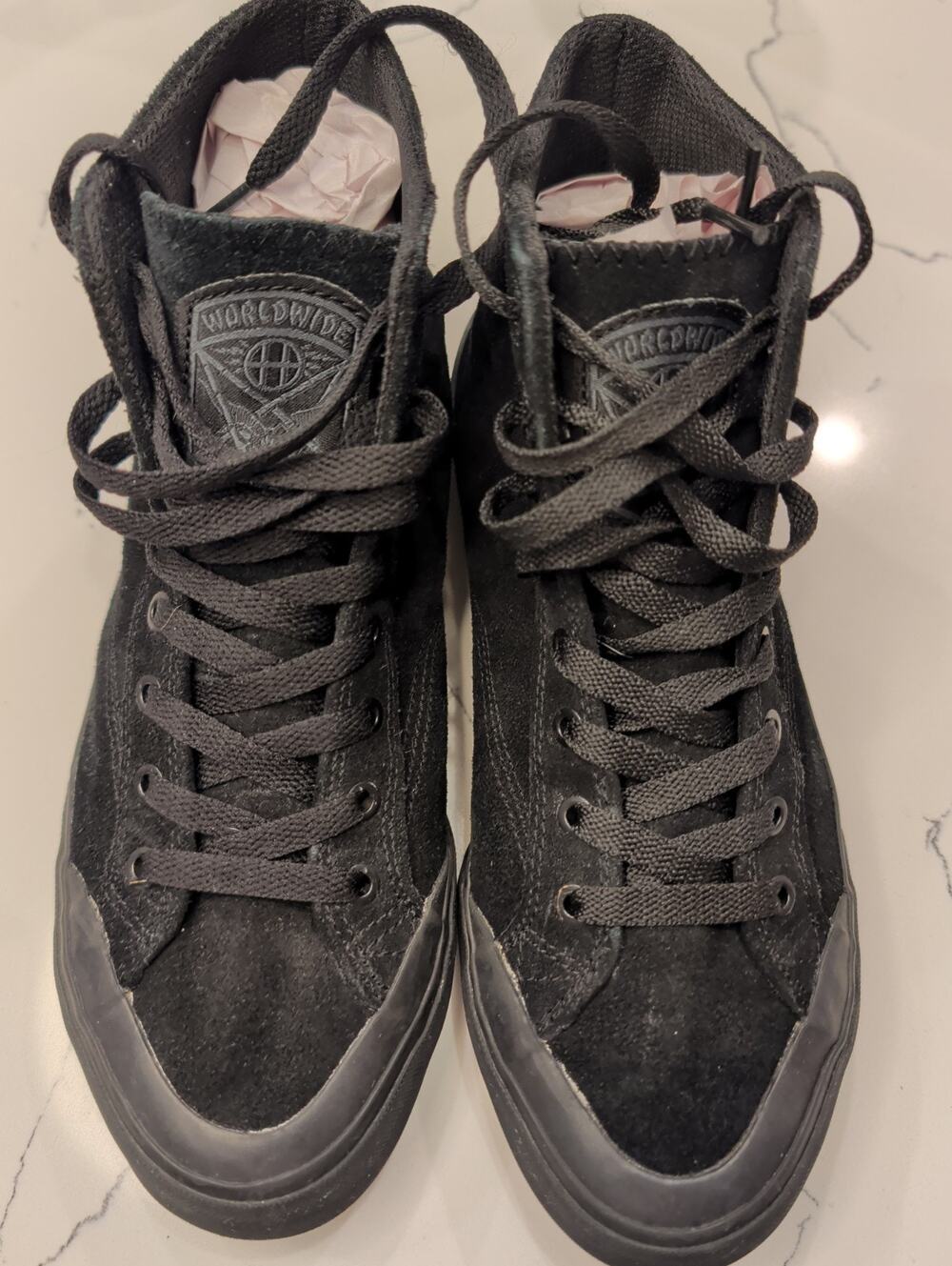 HUF x Thrasher Classic Hi Skategoat Black Suede Skate Shoes Mens Size 6 Vintage